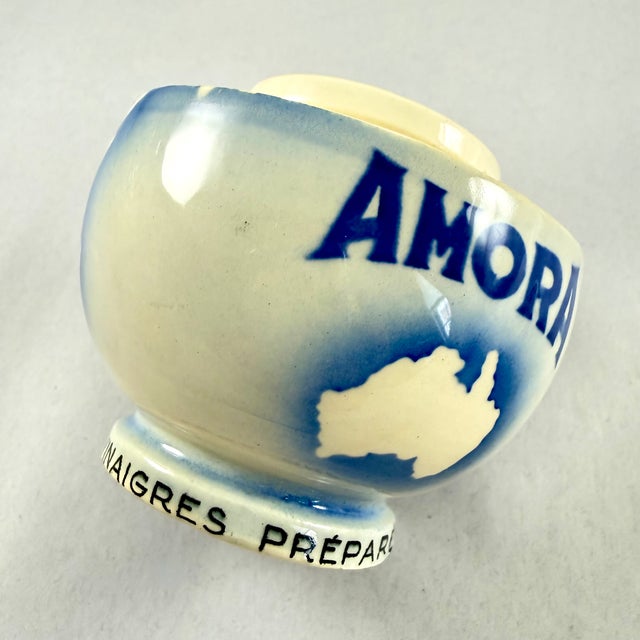 1930s Amora Mustard World Globe French Cafe Pot & Spoon For Sale - Image 11 of 15