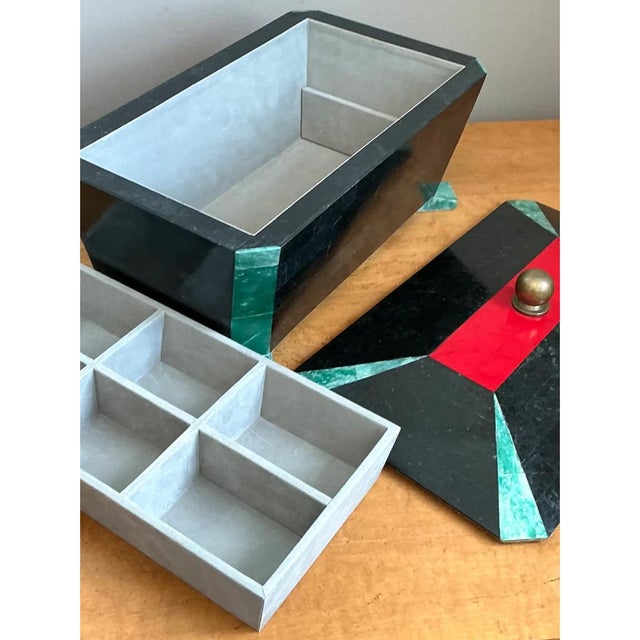 Vintage Art Deco Stone Inlay Box For Sale - Image 12 of 12