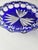 Czech Vintage Cobalt Blue Hand-Cut Footed Crystal Bowl For Sale In San Antonio - Image 6 of 6