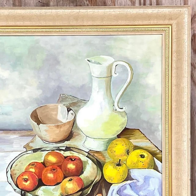 Wood Vintage Realist Still Life Signed Original Oil Painting For Sale - Image 7 of 13