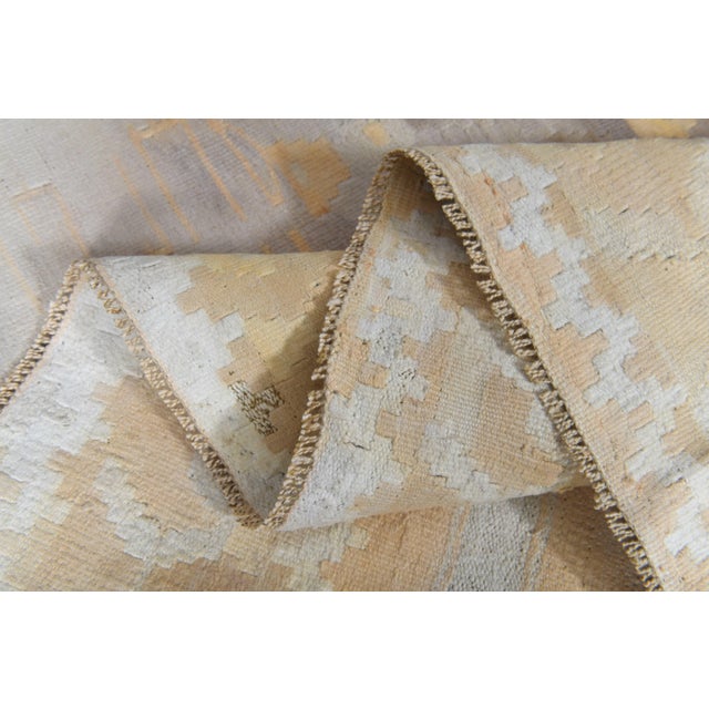 1970s 1970s Vintage Handmade Wool Cotton Turkish Beige Runner Rug For Sale - Image 5 of 11