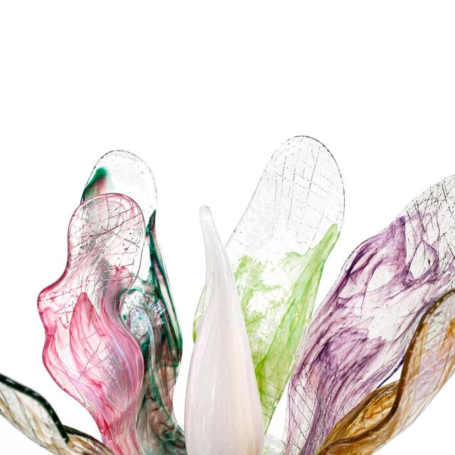 Art Nouveau Style Crystal Floral Floor Lamps, Set of 2 For Sale - Image 3 of 13