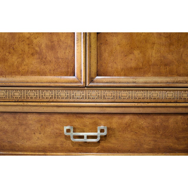 Mid 20th Century Chinoiserie Burlwood Highboy Mandarin Collection by Henry Link For Sale - Image 9 of 14