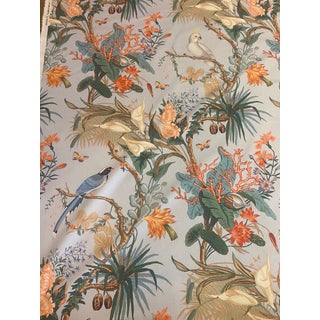 Old World Weavers Cinque Terra Coral Sky Printed Fabric - 5' Piece For Sale