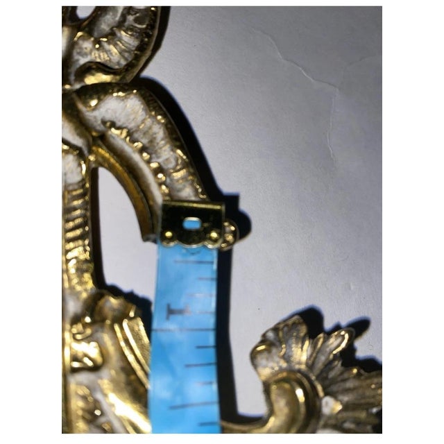 Ornate Gilt Metal Framed Mirrored Vanity Tray With Rococo-Detailing. Ornate Rococo-Style Gilded Cast Metal Table Mirror. For Sale - Image 11 of 11