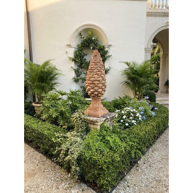 Vintage Tuscan-Style Terracotta Pinecone Finial Statue For Sale - Image 11 of 12