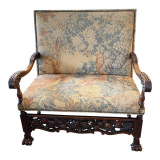 Antique French Carved Bench For Sale