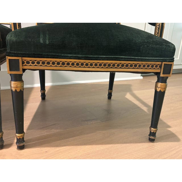 Wood Vintage French Louis XVI Style Square Back Fauteuils - A Pair For Sale - Image 7 of 16