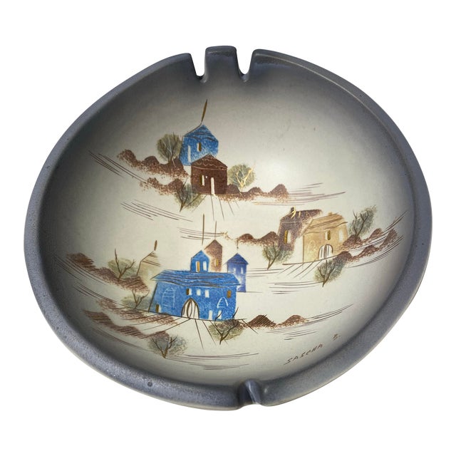 Mid 20th Century Sasha Brastoff Ceramic "Rooftops" Ashtray/Bowl For Sale