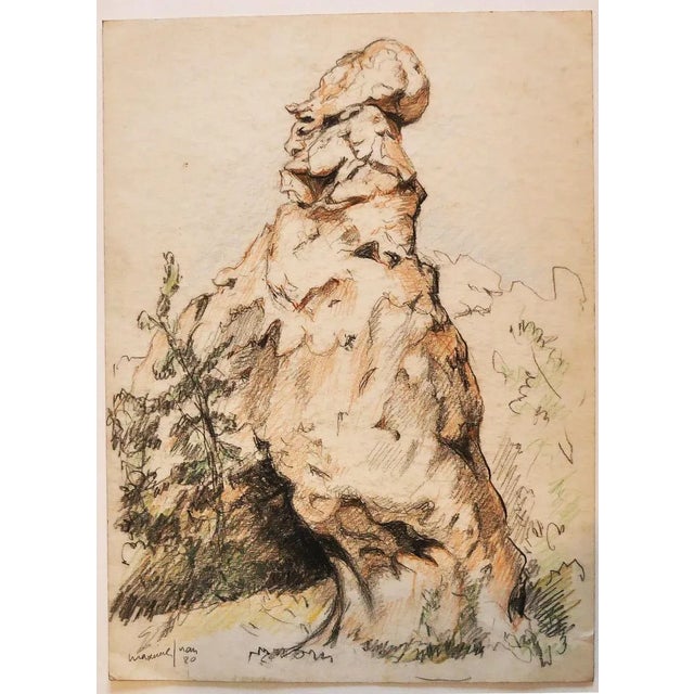 Rock is beautiful artwork in the pastel realized by the artist Maxime Juan. Hand-signed on the lower left, dated /80. The...