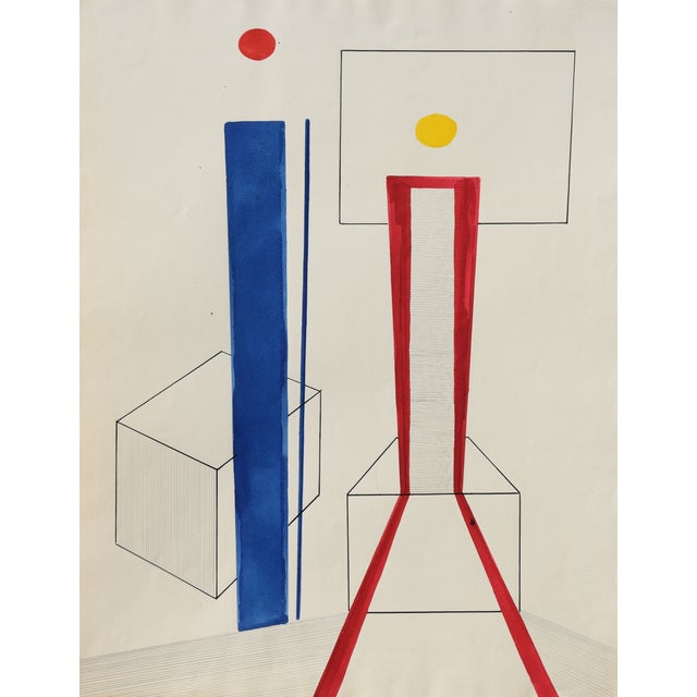 Ernst Geitlinger, Ernst Geitlinger, Mischtechnik "Im Atelier" (P 770), 1965, Konkrete Kunst, Mixed Media on Paper For Sale - Image 12 of 12