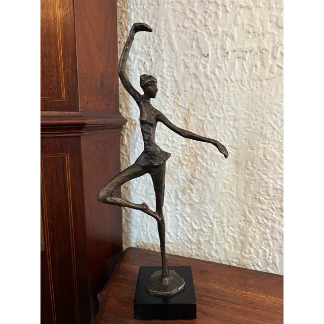 Metal Vintage Modern Brutalist Bronze Ballerina For Sale - Image 7 of 7