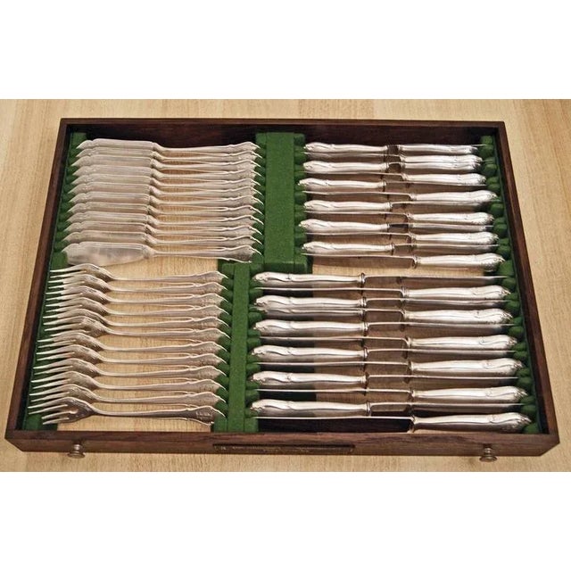 Koch Bergfeld Silver 800 Cutlery Baroque Design 264-Pieces Bremen Germany 1900, 1890s, Set of 264 For Sale - Image 5 of 8