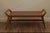 Attributed to Union Home Cove Brown Leather Bench in Recycled Teak For Sale - Image 4 of 8