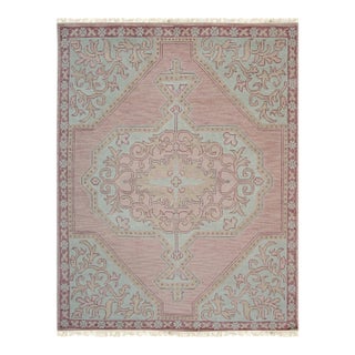 8x10 Lydia Oriental Coral Traditional Medallion Hand Knotted Wool Carpet Rug For Sale