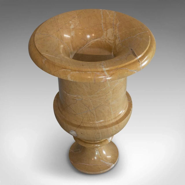 Cream Late 20th Century Golden Pearl Marble Ornamental Baluster Urn For Sale - Image 8 of 13