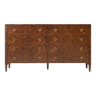 Modern History Walnut Burl Dresser For Sale