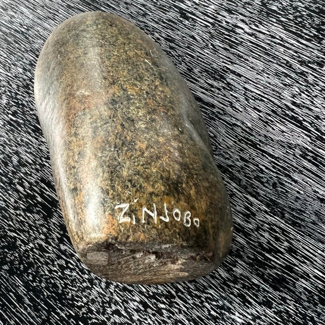 1970s African Art Shona Stone Sculpture Signed 6.5" Tall For Sale - Image 4 of 7