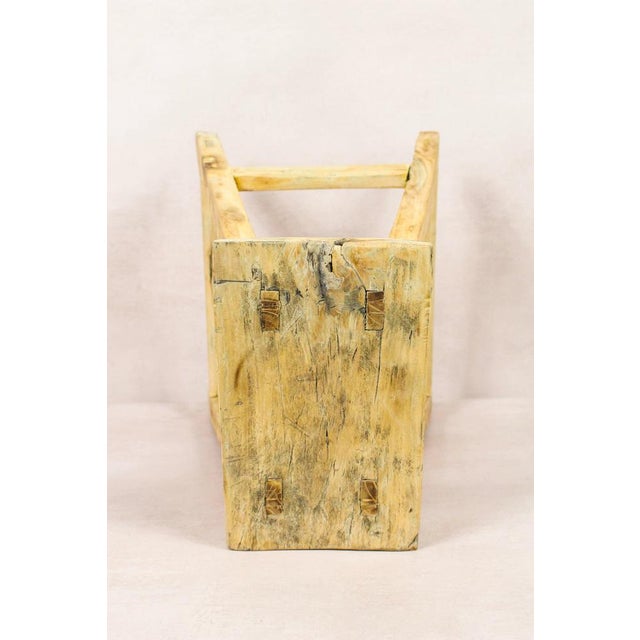 Rustic Vintage Rustic Stool in Elm For Sale - Image 3 of 5