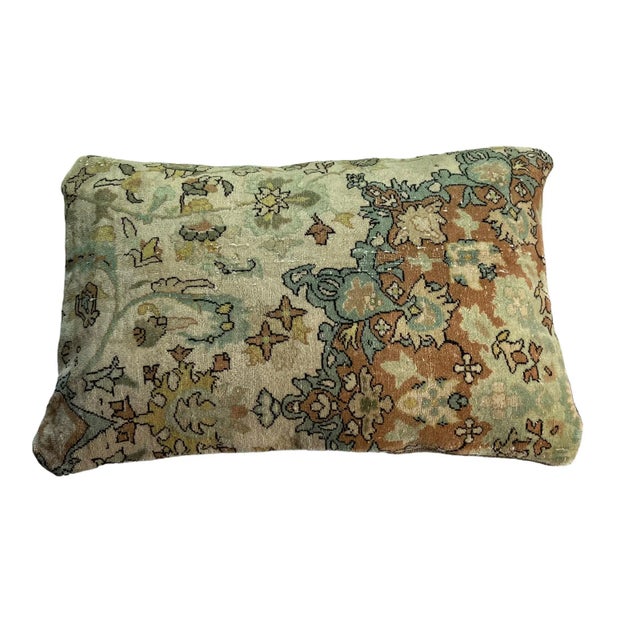 Green Vintage Turkish Handmade Cushion Cover For Sale - Image 8 of 11