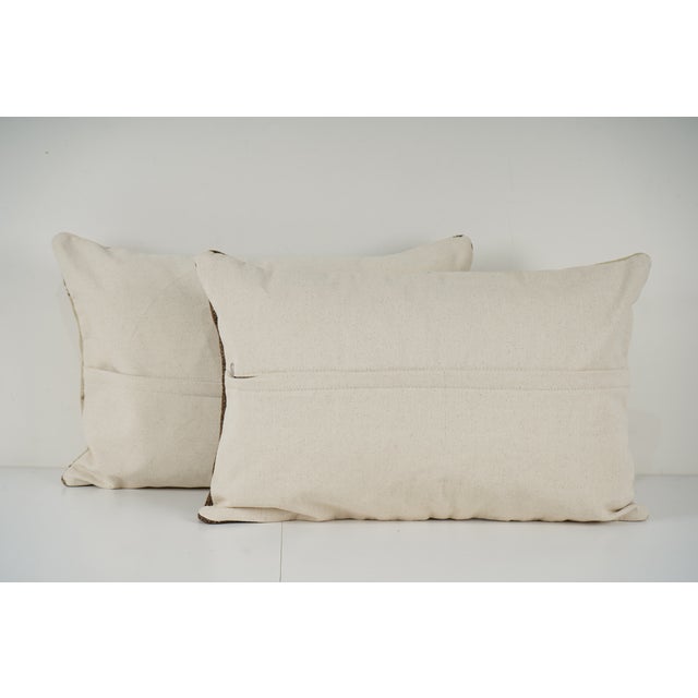 Turkish Hemp Kilim Pillow Cover - A Pair For Sale - Image 4 of 4