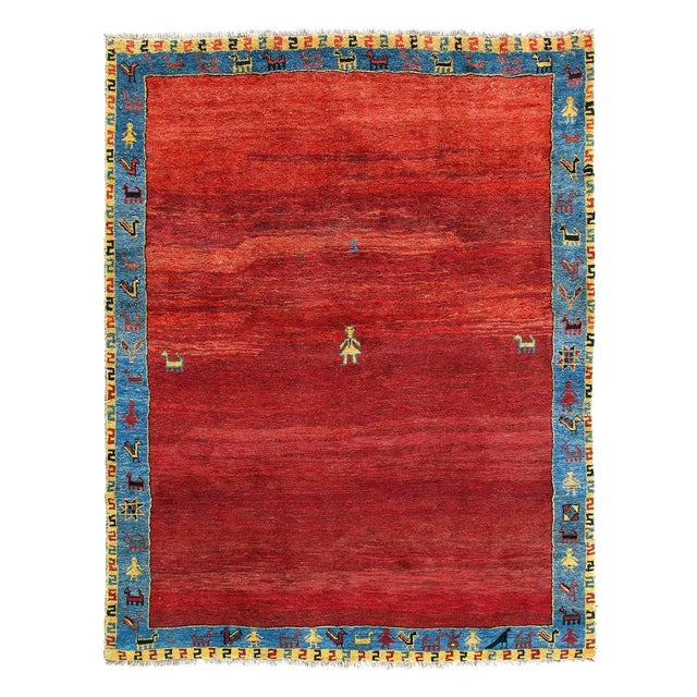 Fine Hand Knotted Persian Gabbeh Rug For Sale - Image 11 of 11