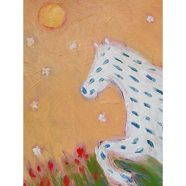 Orange Spotted Horse Contemporary Oil Painting by Alexandra Swistak For Sale - Image 8 of 14