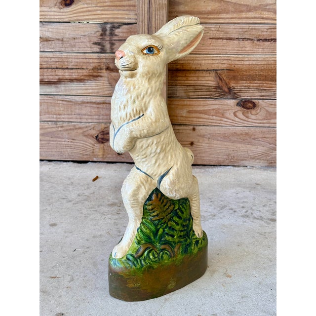 Sculpture Materials Vaillancourt Sculptural Folk Art Chalkware Hand Painted-Limited Edition Rabbit Decorative Object For Sale - Image 7 of 11