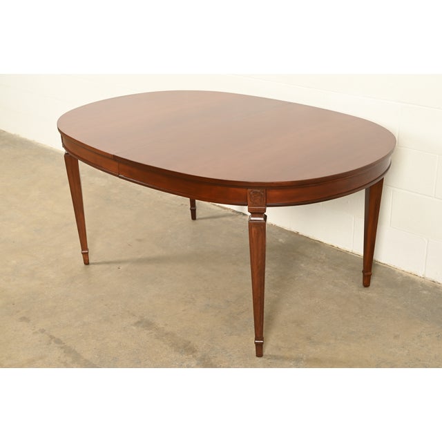 Drexel French Regency Louis XVI Cherry Wood Extension Dining Table, Newly Refinished For Sale - Image 13 of 13