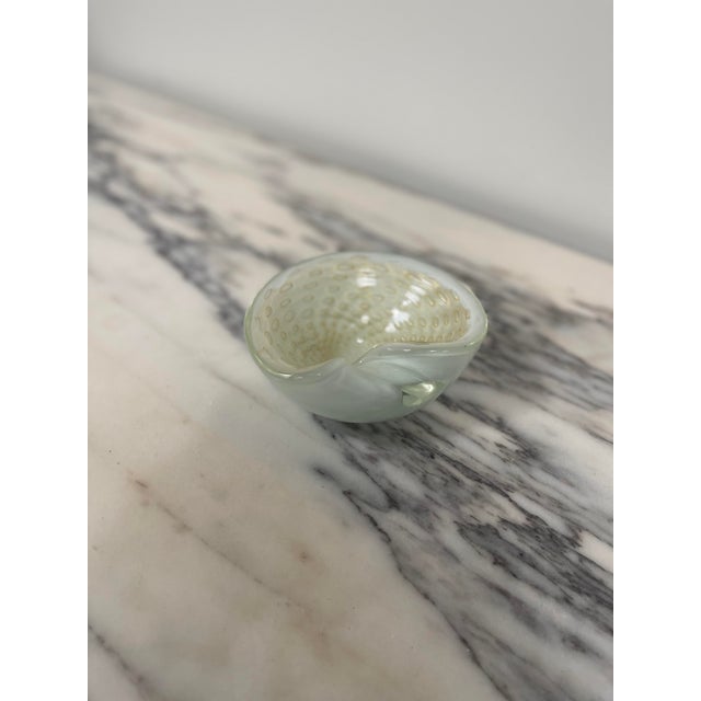 Glass Vintage Murano Styled Bullicante Gold Flake Art Glass Mid Century Ashtray For Sale - Image 7 of 12