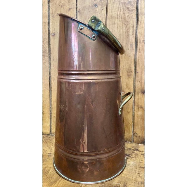 Antique English Copper and Brass Coal Scuttle For Sale - Image 11 of 11