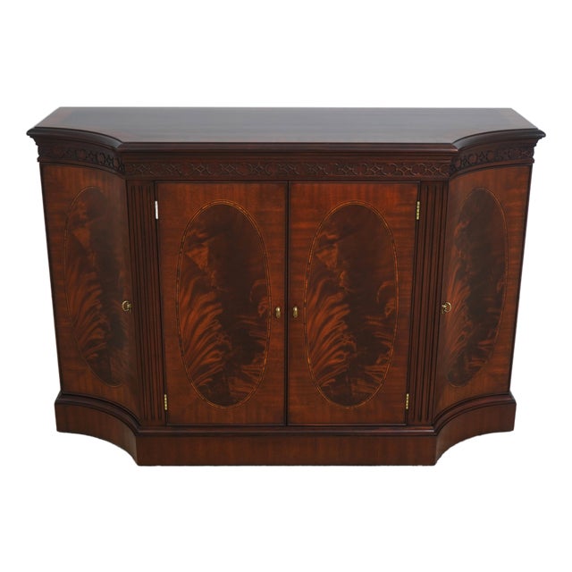 Henkel Harris Mahogany Inlaid Four Door Server Credenza For Sale
