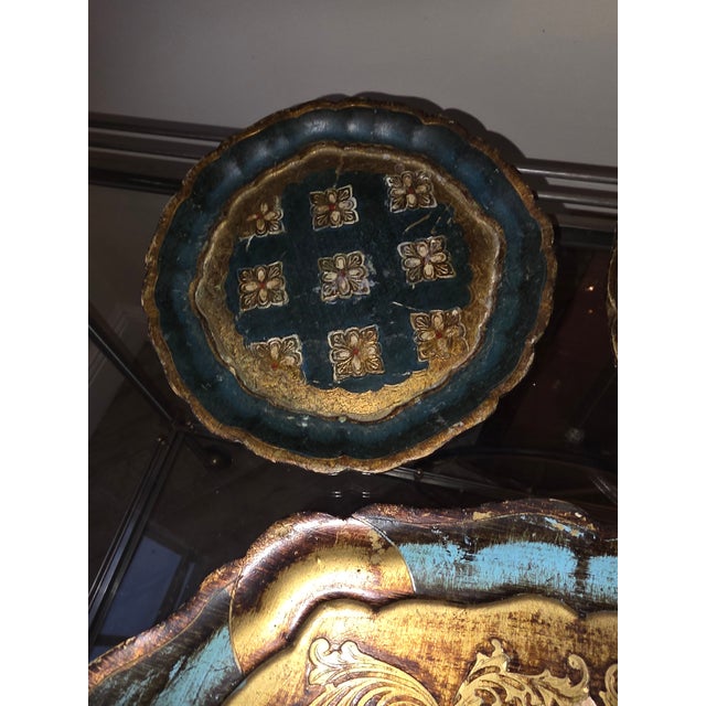 Three Small Vintage Florentine Trays For Sale - Image 4 of 16