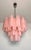 Mid-Century Modern Murano Style Glass Tube Chandelier, 36 Pink Etched Glass Tube For Sale - Image 3 of 6