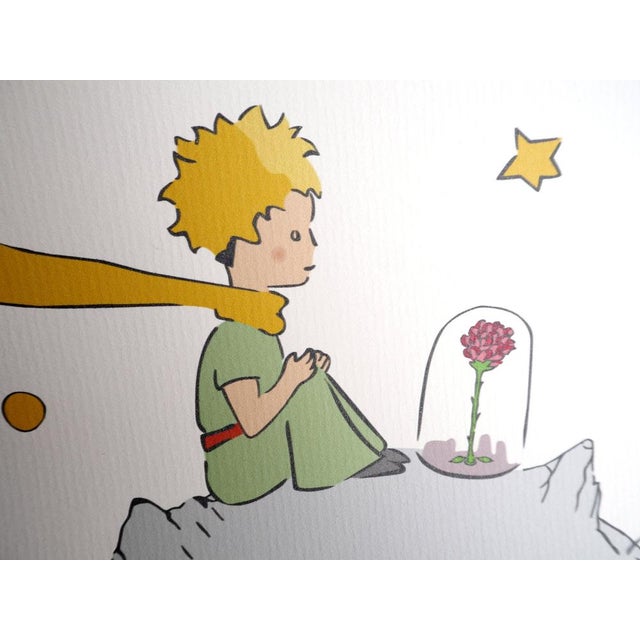 Antoine De Saint-Exupery, Le Petit Prince observe sa rose, Lithograph For Sale - Image 4 of 6