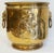 Early 20th Century Antique Hammered Brass Planter Cachepot Embossed W/ Lion Head Handles For Sale - Image 5 of 9
