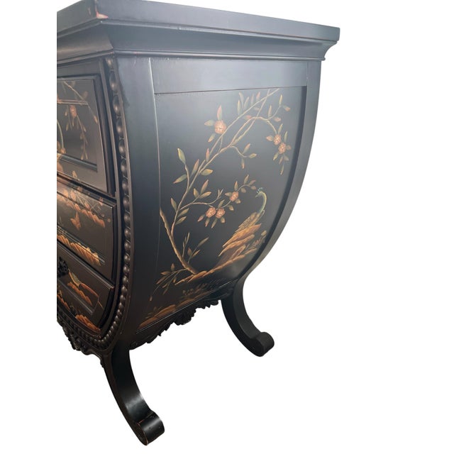 Wood Chinoiserie Bombe Chest For Sale - Image 7 of 10