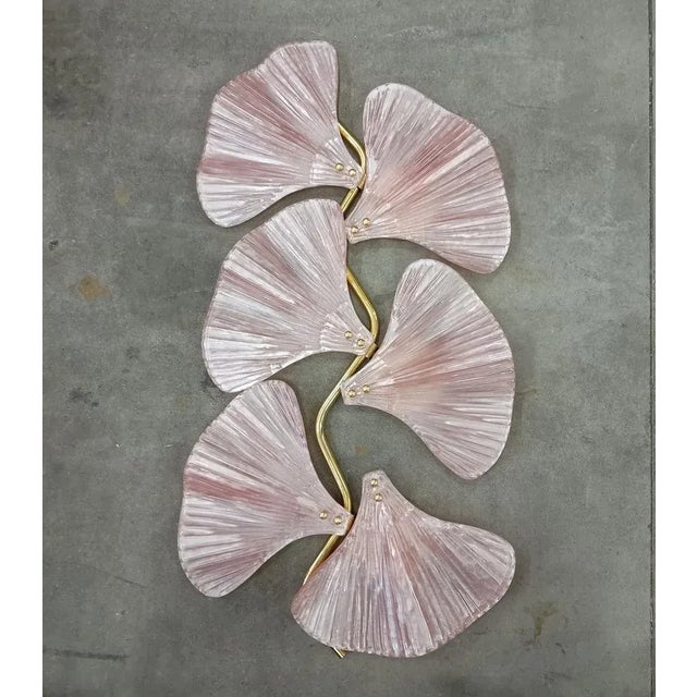 Murano Art Glass and Brass Pink Color Wall Light, 1990 For Sale - Image 10 of 10