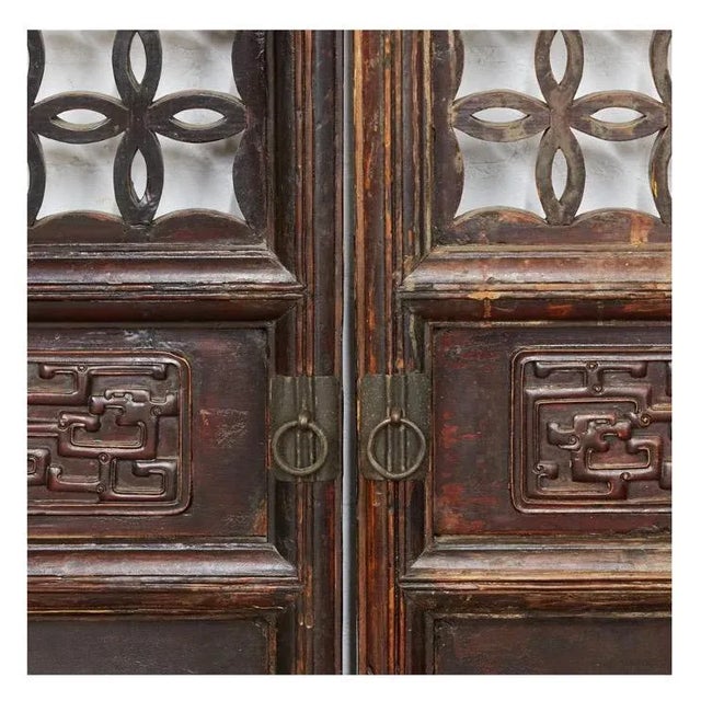 Pair Chinese Hardwood Doors, 2 Pairs Available For Sale - Image 4 of 12