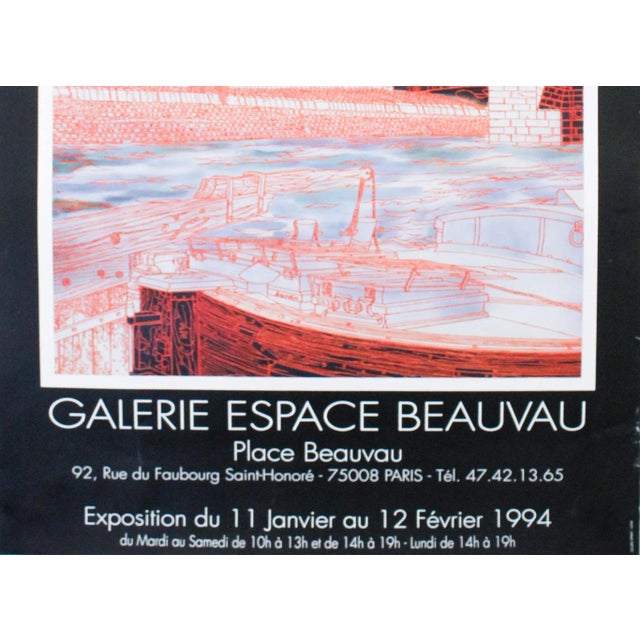 Illustration 1994 French Exhibition Poster, Paris Vu Par Akagi, Galerie Espace Beauvau For Sale - Image 3 of 4