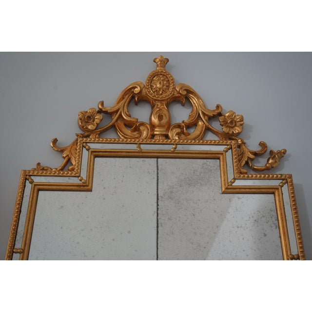 French Pair French Style Gold Decorative Mirror Panels For Sale - Image 3 of 10