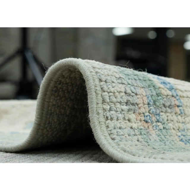 Blue Blue & Gray Turkish Oushak Rug 3'10" x 5'10" For Sale - Image 8 of 9