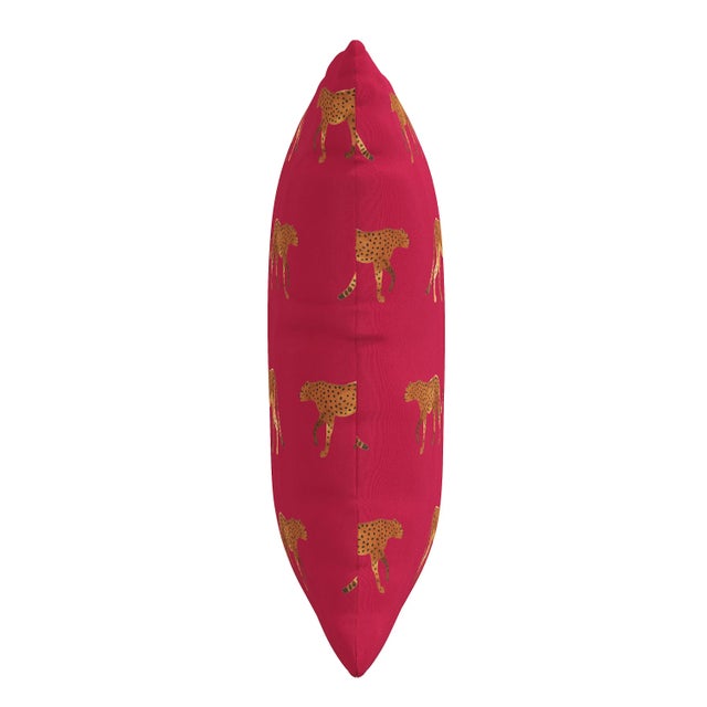 20" Outdoor Pillow - Polyester Insert in Cheetah Walk Raspberry