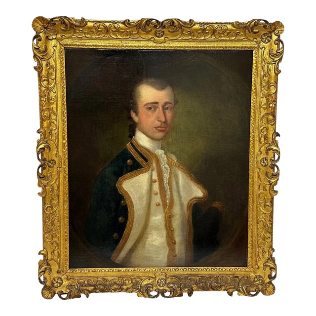 18th Century Georgian Naval Oil Portrait of Captain Gamaliel Nightingale For Sale