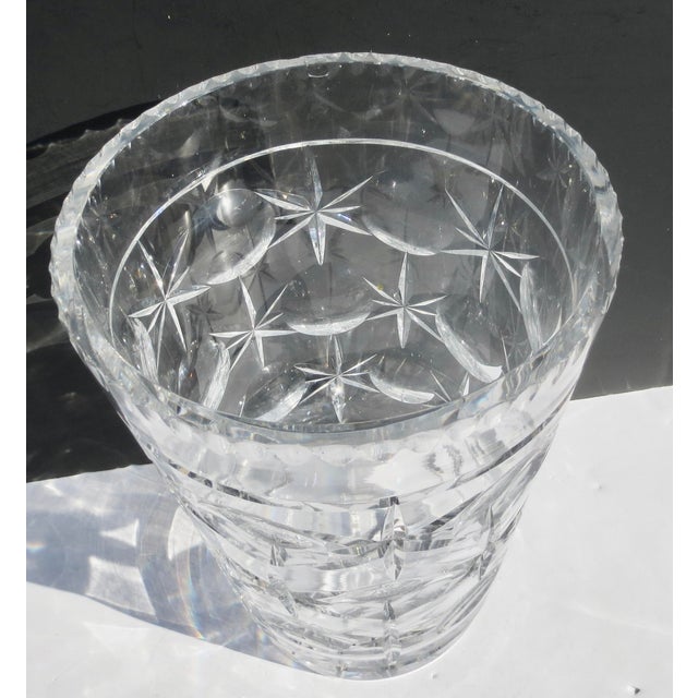 Mid-Century Modern Massive Cut Crystal Vase Circa 60's For Sale - Image 3 of 8