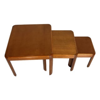 Nesting Tables in Wood, Italy, 1960s, Set of 3 For Sale