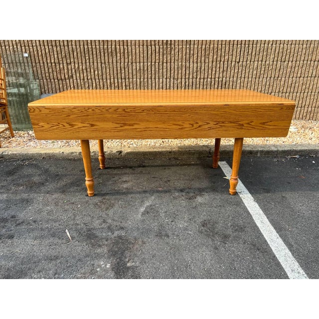 Tom Seely Furniture Shaker Style Solid Oak Dining Table and 8 Ladder Back Dining Chairs. - Set of 9 For Sale - Image 11 of 12