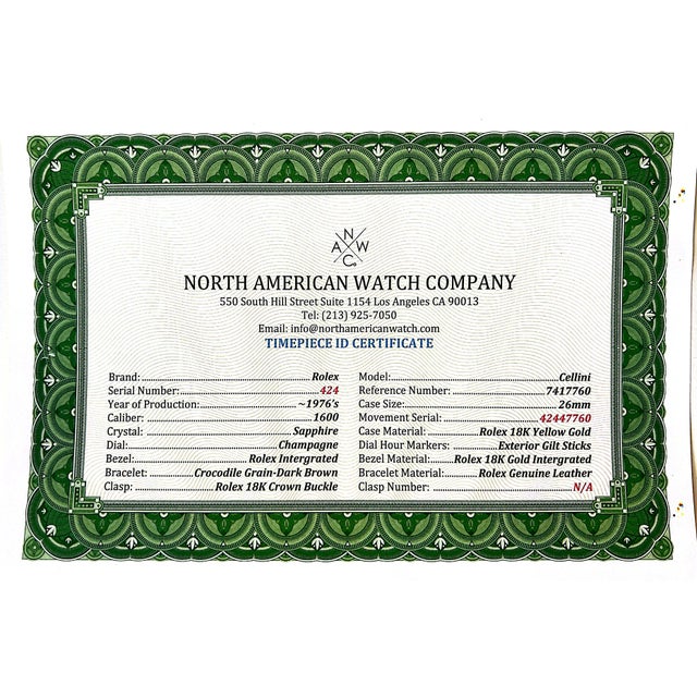 Vintage Rolex Cellini Brown Leather Strap 18k Yg For Sale - Image 11 of 11