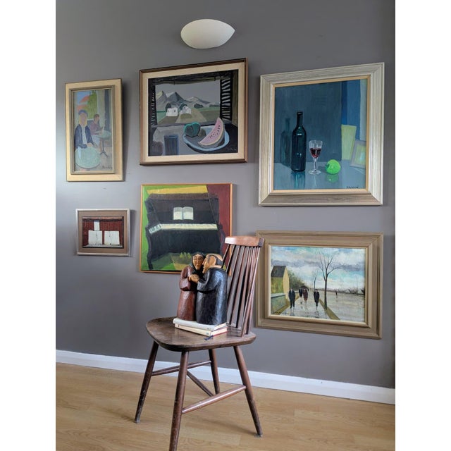 1978 Modernist 'The Piano' Vintage Swedish Expressive Still Life Oil Painting, Framed For Sale - Image 10 of 11