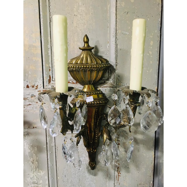 Pair of 1940s French Bronze Sconces For Sale In Boston - Image 6 of 13